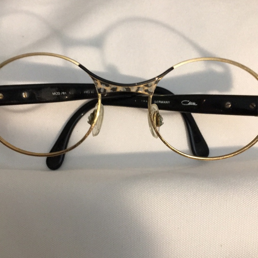 Cazal Vintage Eyeglass Frames Model 281- Color black leopard trim